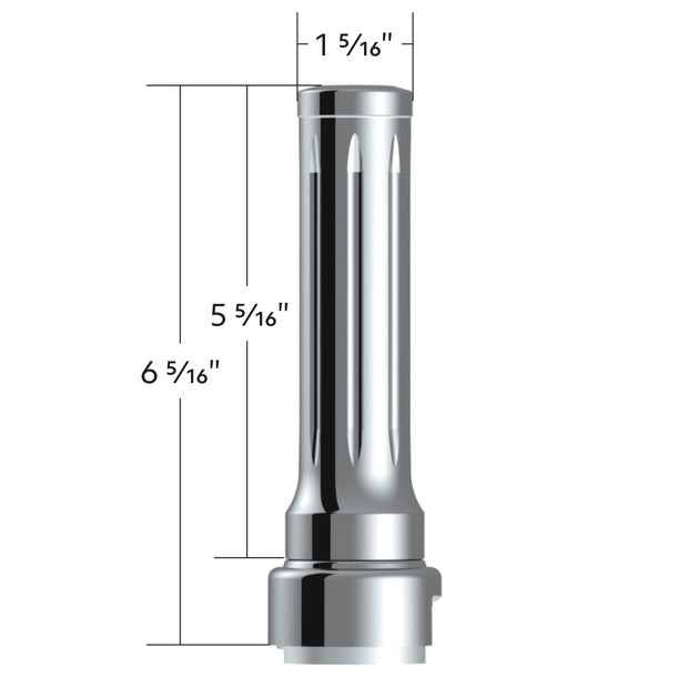 Thread-On Dallas Style Gearshift Knob With 13/15/18 Speed Adapter - Chrome/Vertical