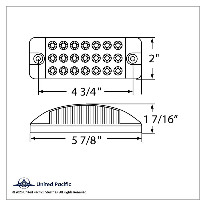 21 LED Reflector Rectangular Light (Clearance/Marker) - Amber LED/Clear Lens