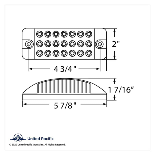 21 LED Reflector Rectangular Light (Clearance/Marker) - Amber LED/Clear Lens