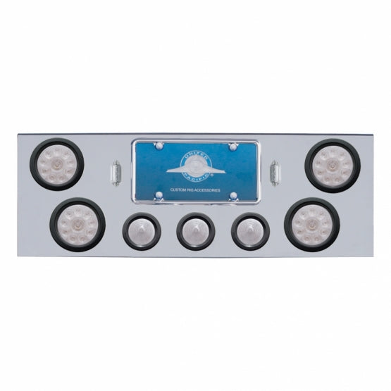 CR Rear Center Panel With 4X 10 LED 4" Lights & 3X 13 LED 2-1/2" Beehive Lights -Red LED/Clear Lens