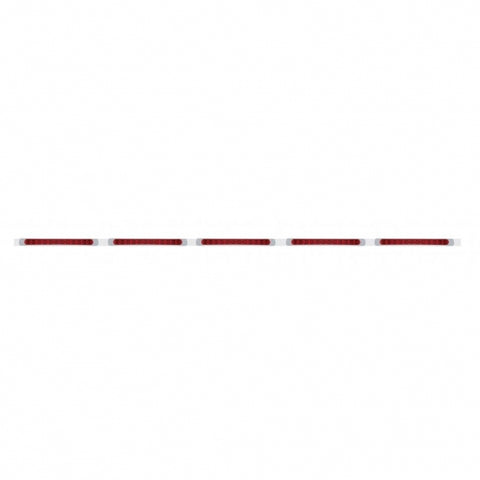 94" Stainless Light Bracket With 5X 11 LED 17" Light Bars & Bezels - Red LED/Red Lens