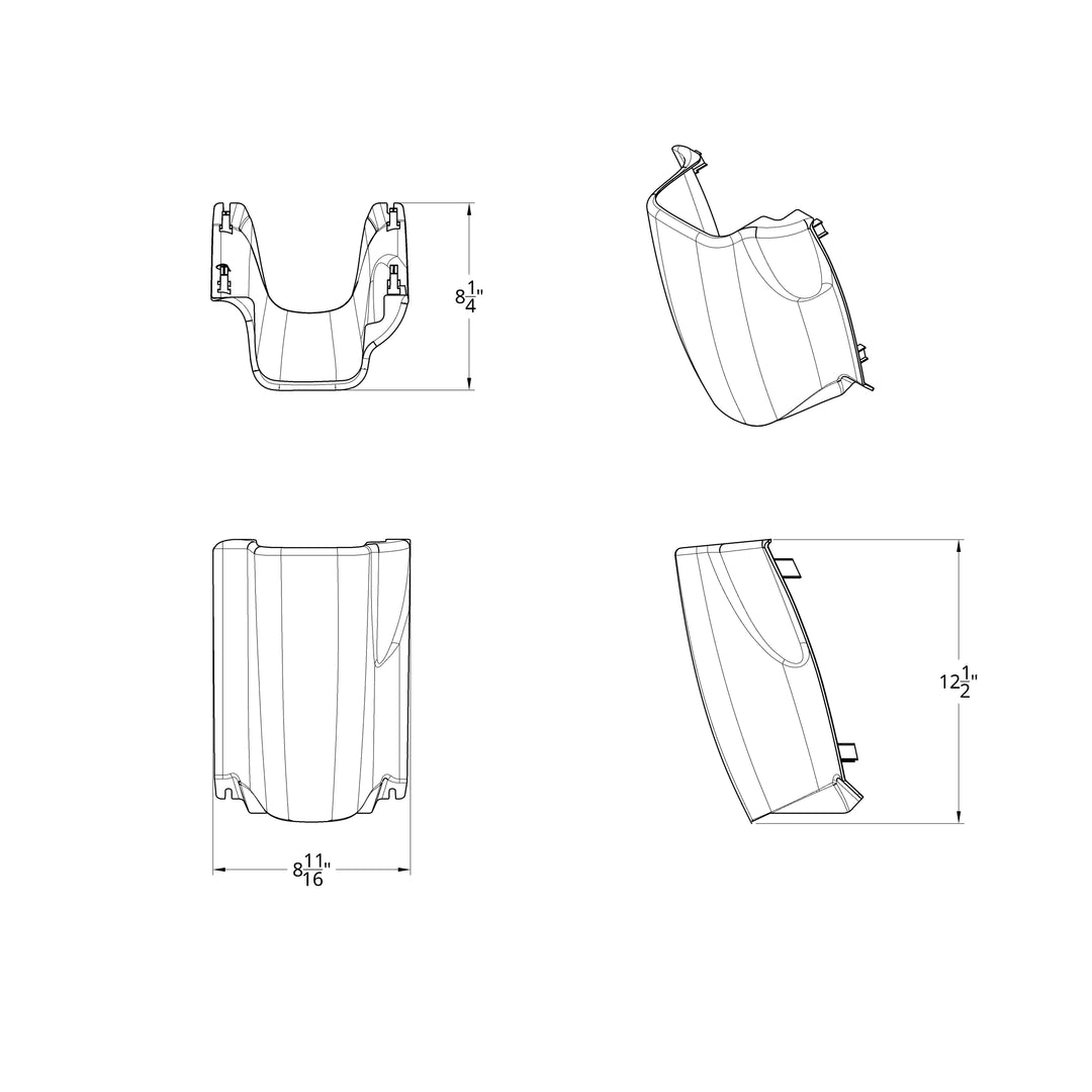 Mid Steering Column Cover For Peterbilt 389 (2008-2022), 388/386 (2006-2015), &amp; 379/378 (2006-2007)
