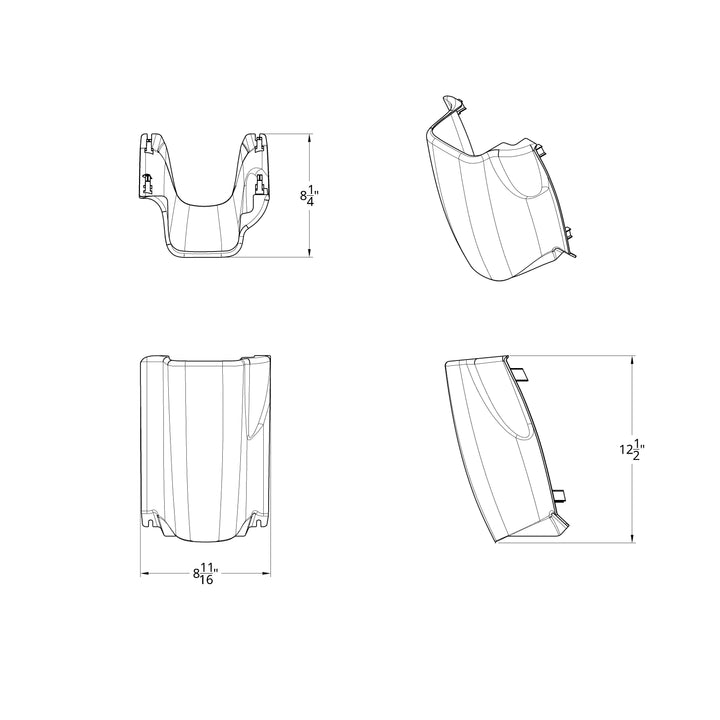 Mid Steering Column Cover For Peterbilt 389 (2008-2022), 388/386 (2006-2015), &amp; 379/378 (2006-2007)