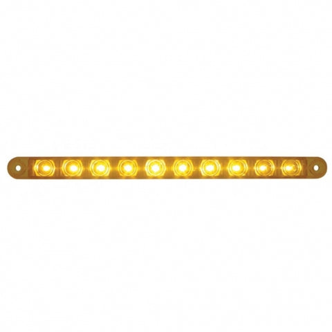 10 LED 9" Turn Signal Light Bar - Amber LED/Amber Lens