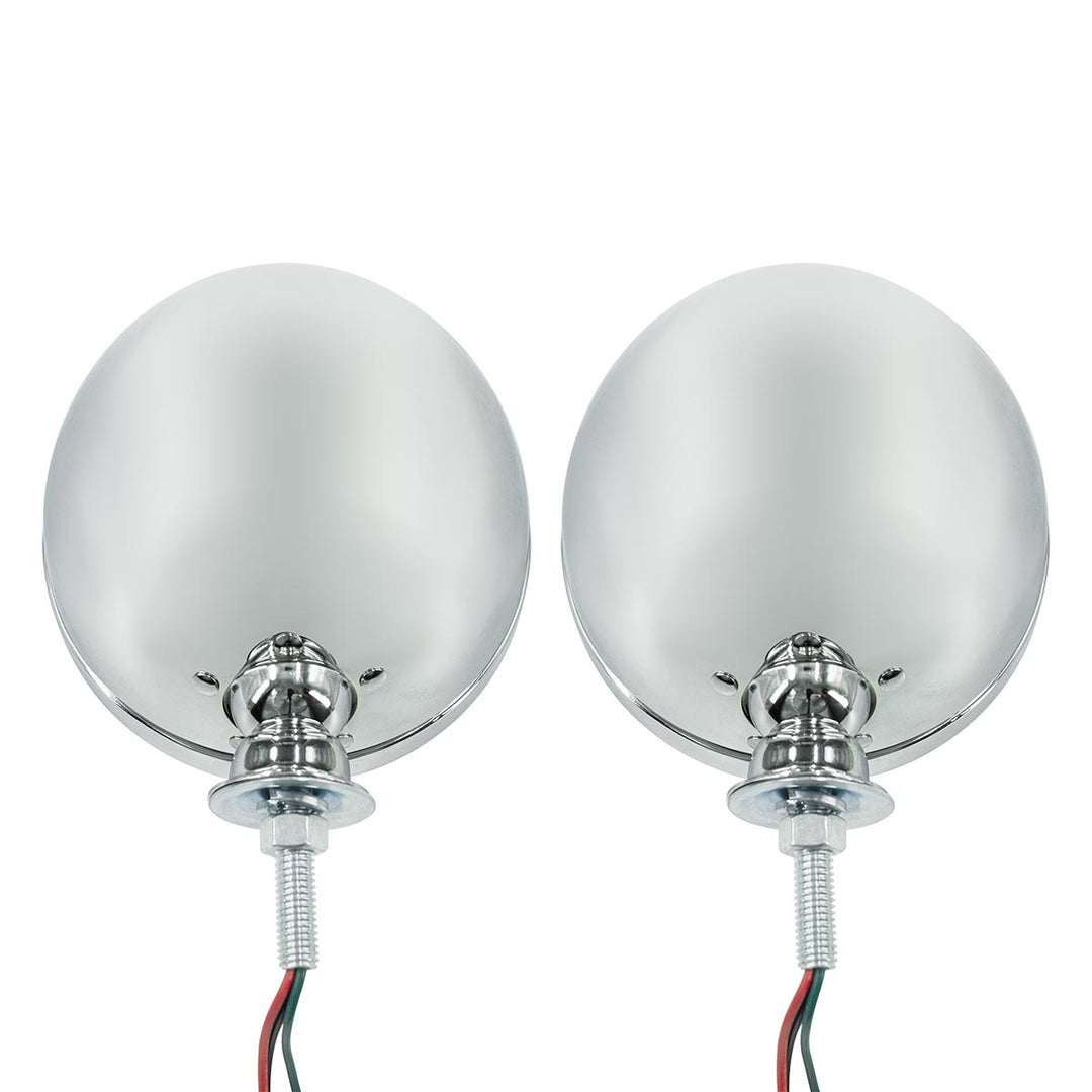 7" Chrome Dietz Style Headlight With 12 Volt 6014 Sealed Beam Bulb