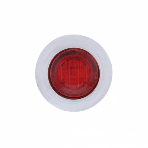 3 LED Dual Function 3/4" Mini Light With Bezel (Clearance/Marker) - Red LED/Red Lens