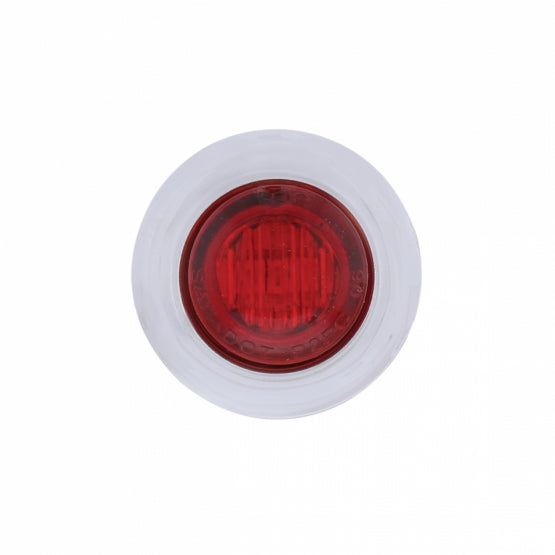 3 LED Dual Function 3/4" Mini Light With Bezel (Clearance/Marker) - Red LED/Red Lens