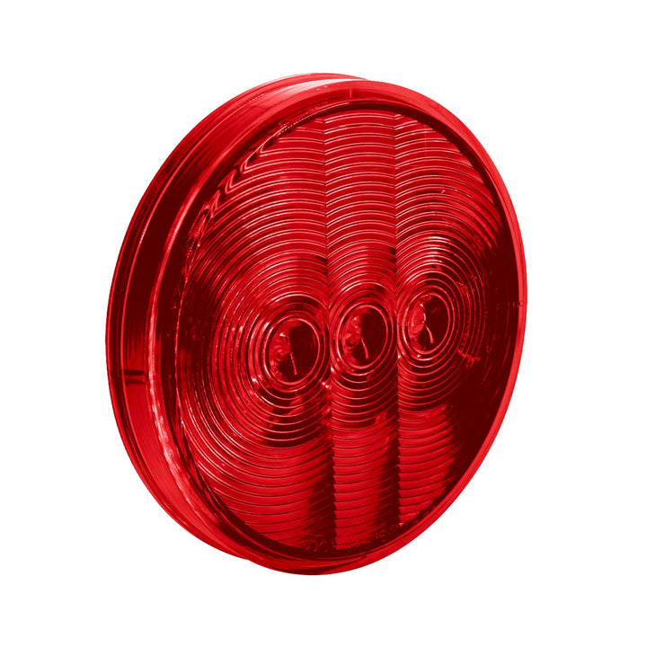 3 LED 4" Round Light (Stop, Turn, &amp; Tail)-Red LED/Red Lens