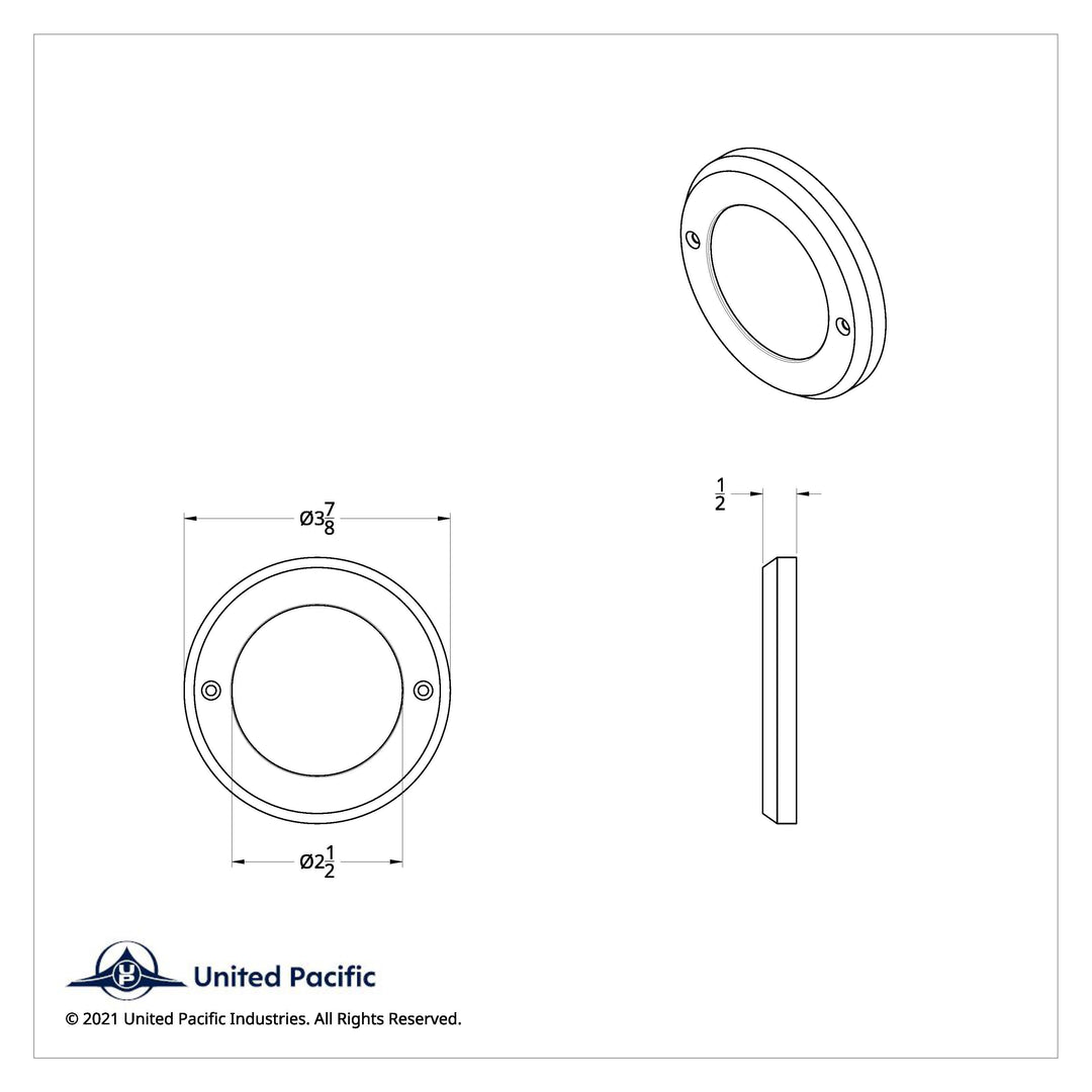 Chrome Plastic 2-1/2" Light Bezel With Mirror Lens