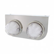 Stainless Light Bracket With 2X 9 LED Dual Function Watermelon GloLight - Red LED/Clear Lens