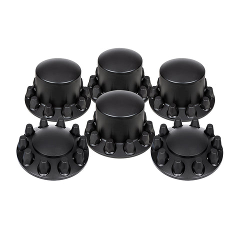 Dome Axle Cover Combo Kit With 33mm Standard Thread-On Nut Covers & Nut Cover Tool - Matte Black