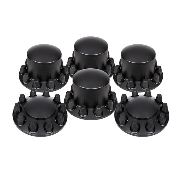 Dome Axle Cover Combo Kit With 33mm Standard Thread-On Nut Covers & Nut Cover Tool - Matte Black