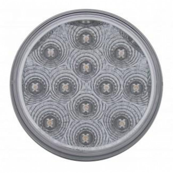 2-1/2" Bolt Pattern Chrome Spring Loaded Bar W/6X 12 LED 4" Reflector Lights -Red LED/Clear Lens (Pair)