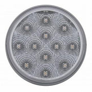 2-1/2" Bolt Pattern Chrome Spring Loaded Bar W/6X 12 LED 4" Reflector Lights -Red LED/Clear Lens (Pair)