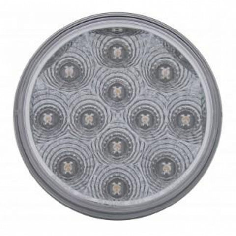 2-1/2" Bolt Pattern Chrome Spring Loaded Bar W/6X 12 LED 4" Reflector Lights -Red LED/Clear Lens (Pair)