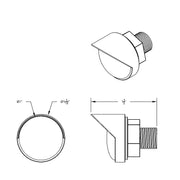3 High Power LED 1" Light (Clearance/Marker) With Visor - Amber LED/Amber Lens