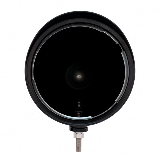 Black "BILLET" Style Groove Headlight Housing With Visor