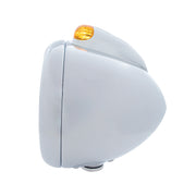 Stainless Steel Guide 682-C Headlight H6024 & Dual Mode LED Signal - Amber Lens