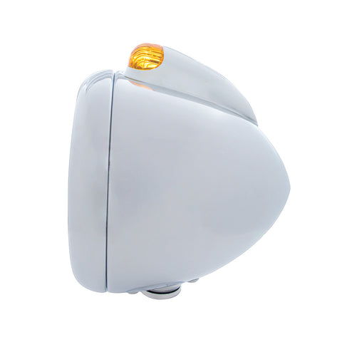 Stainless Steel Guide 682-C Headlight H6024 & Dual Mode LED Signal - Amber Lens