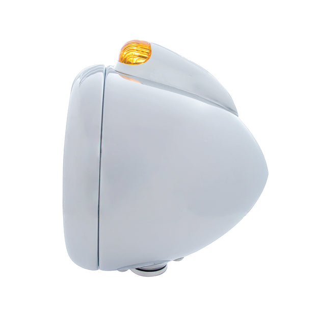 Stainless Steel Guide 682-C Headlight H6024 & Dual Mode LED Signal - Amber Lens