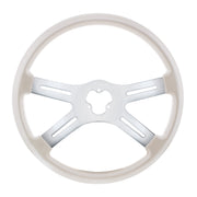 18" Vibrant Color 4 Spoke Steering Wheel - Pearl White