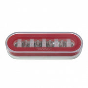 22 LED 6" Oval GloLight Kit With Divider Bar Inner Design (Stop, Turn & Tail) - Red LED/Red Insert (Each)