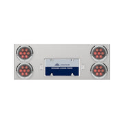 33-3/4" Stainless Rear Center Panel With Four 7 LED 4" Light & Bezel - Red LED/Clear Lens - Competition Series