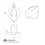 Chrome Plastic A/C Control Knob with Crystal- Indented