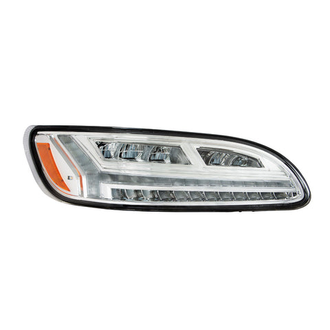 Chrome 6 LED Headlight For Peterbilt 386 (2006-2016) & 387 (2000-2011)- Passenger