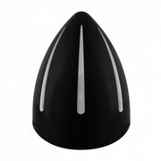 Black "Billet" Style Groove Headlight With Visor H4 Bulb With 34 White LED