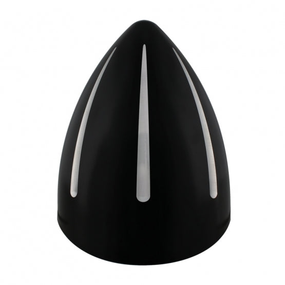 Black "Billet" Style Groove Headlight With Visor H4 Bulb With 34 White LED