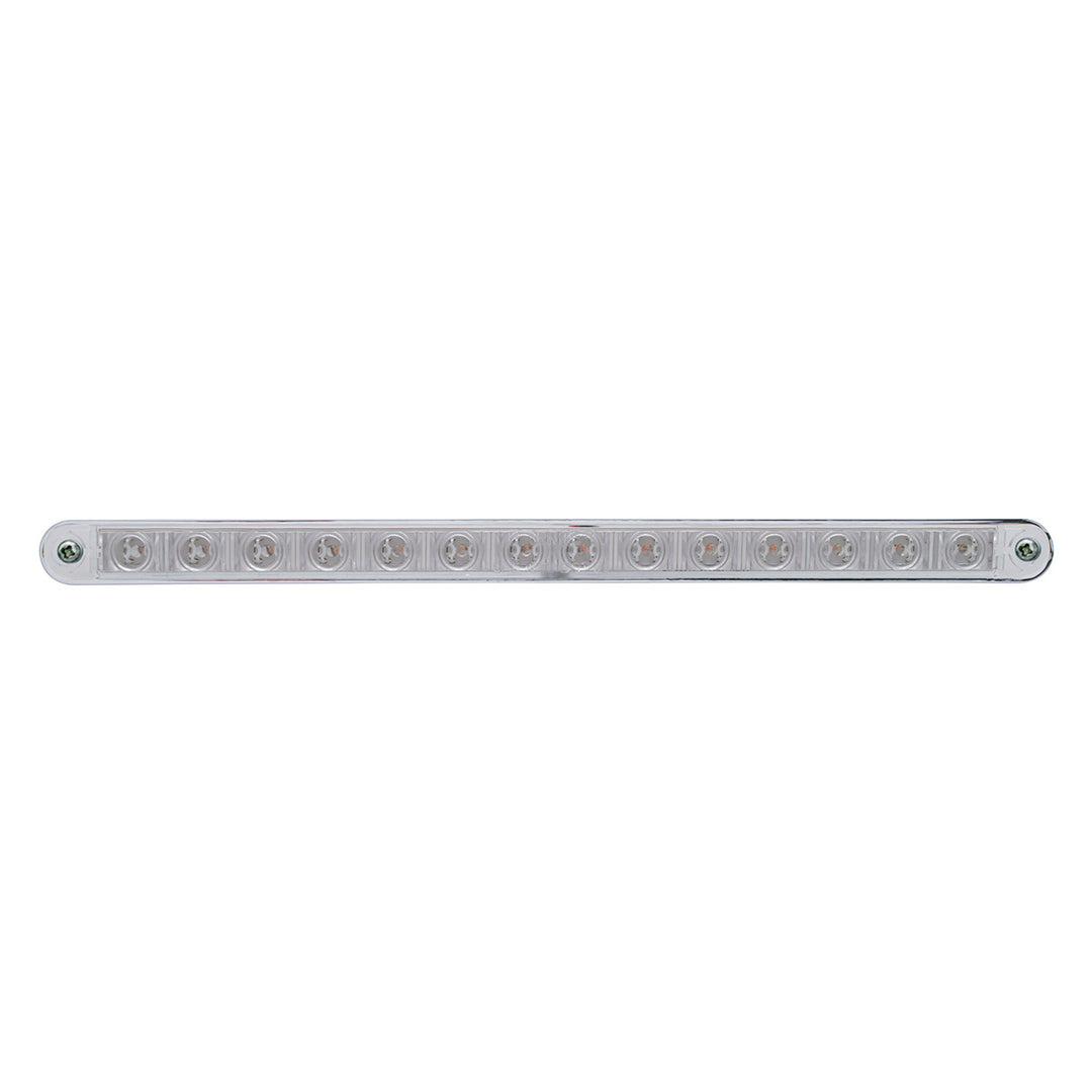 14 LED 12" Auxiliary strip Light With Bezel - Blue LED/Clear Lens