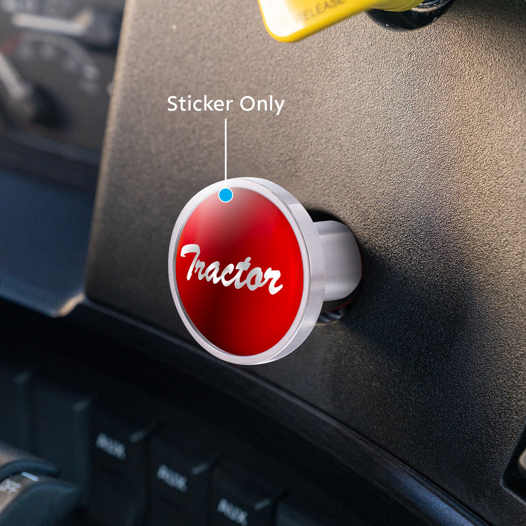"Tractor" Glossy Air Valve Knob Candy Color Sticker -Candy Red