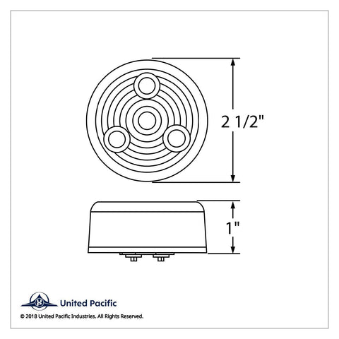 4 LED 2-1/2" Round Low Profile Light (Clearance/Marker) - Amber LED/Amber Lens