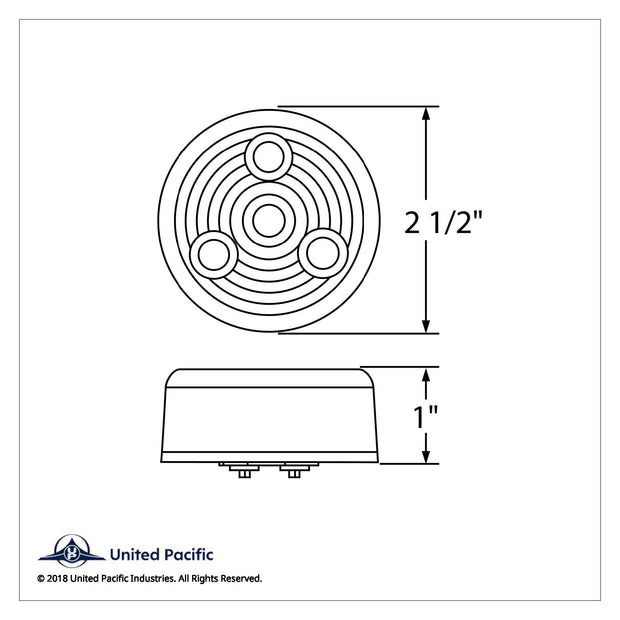 4 LED 2-1/2" Round Low Profile Light (Clearance/Marker) - Amber LED/Amber Lens