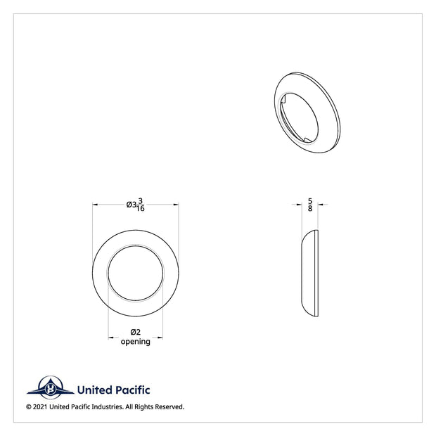 Chrome Twist-On Light Bezel For 2" Round Light Grommet
