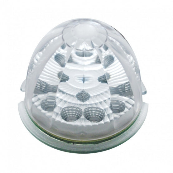 Fog Light Cover With 17 Amber LED Reflector Watermelon Lights For 2007-17 KW T660- Driver -Clear Lens