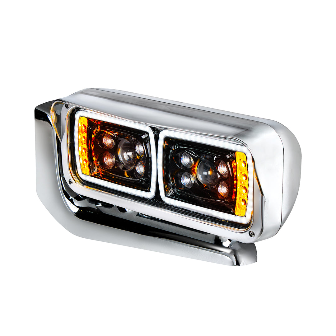 10 High Power LED "Blackout" Projection Headlight Assembly With Mounting Arm - Driver