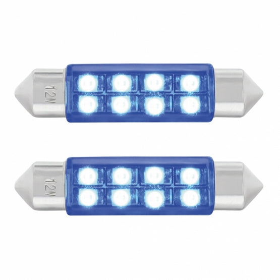 8 SMD High Power Micro LED 211-2 Dome Light Bulb - Blue (2-Pack)