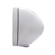 Stainless Steel Bullet Classic Headlight No Bulb With LED Turn Signal - Clear Lens