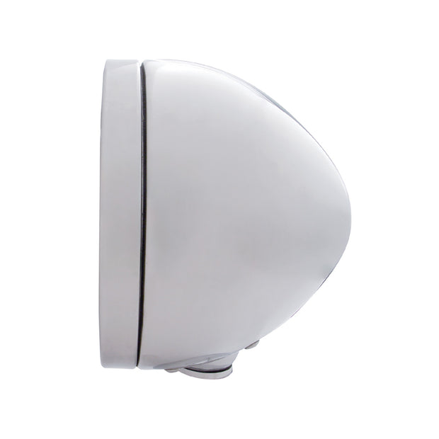 Stainless Steel Bullet Classic Headlight No Bulb With LED Turn Signal - Clear Lens