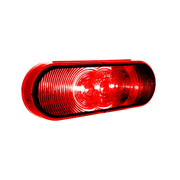 3 LED 6" Oval Light (Stop, Turn, & Tail)- Red LED/Red Lens