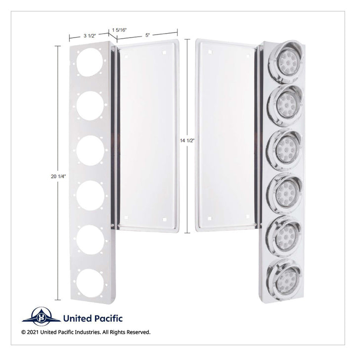 Freightliner Stainless Front Air Cleaner Bracket Only - 12 Light Cutouts