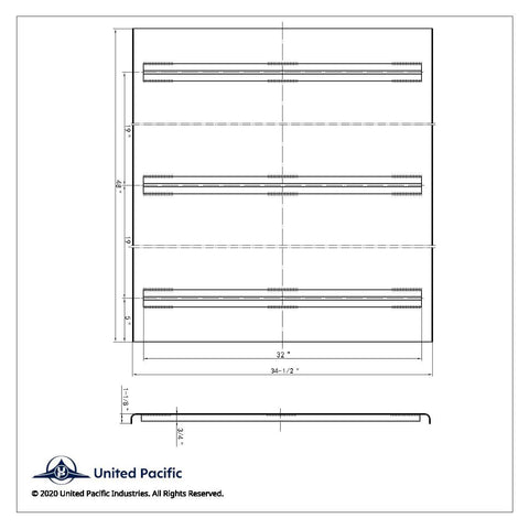48" x 34-1/2" Aluminum Diamond Deck Plate