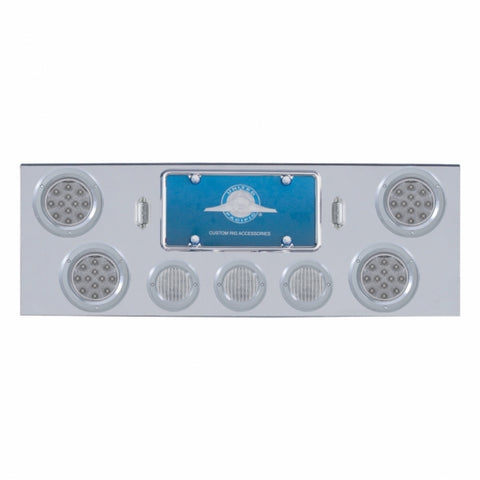 CR Rear Center Panel With 4X 12 LED 4" Reflector Lights & 3X 13 LED 2-1/2" Lights -Red LED/Clear Lens