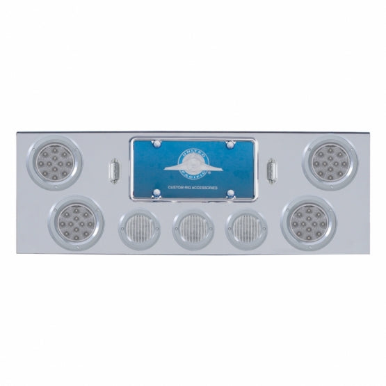 CR Rear Center Panel With 4X 12 LED 4" Reflector Lights & 3X 13 LED 2-1/2" Lights -Red LED/Clear Lens