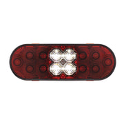 6" Oval Combo Light With 14 LED Stop, Turn & Tail & 16 LED Back-Up -Red LED/Red Lens