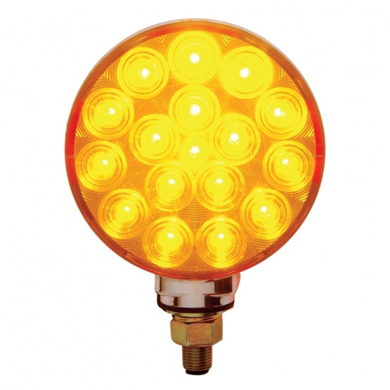 34 LED Single Stud Reflector Double Face Turn Signal Light - Amber &amp; Red LED/Amber &amp; Red Lens