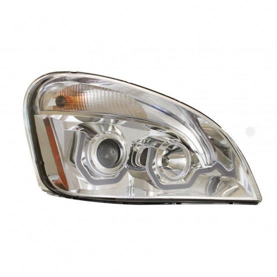 Chrome Projection Headlight With White LED Position Light For 2008-2017 Freightliner Cascadia - Passenger