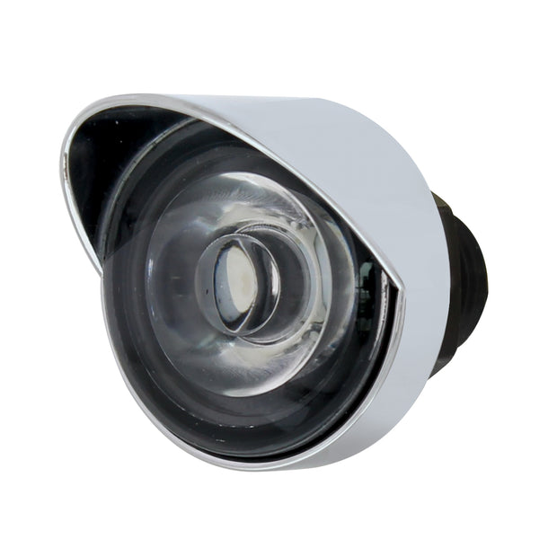 3 High Power LED 1" Light (Clearance/Marker) With Visor - Blue LED/Clear Lens